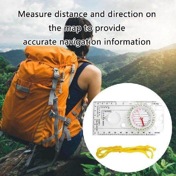 Navigation Tool with Lanyard Compasses Map Scale Ruler