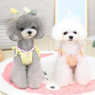 Spring Summer Dog Vests Bear Decor Plaid Cat Puppy Camisole