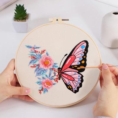 Zhuang Zhou Mengdie Flower Embroidery English Kit