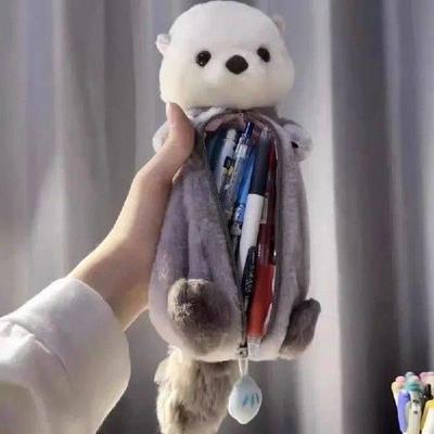 Creative Cute Cartoon Sea Otter Plush Pencil Case Kawaii