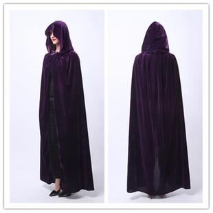 Wicca Robe Medieval Velvet Larp Cloak Witchcraft Cape Hooded