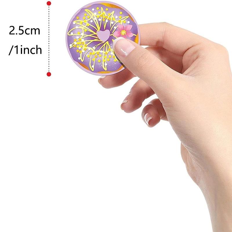 100-500PCS Round Donut Stickers Homemade Bakery Baking Color