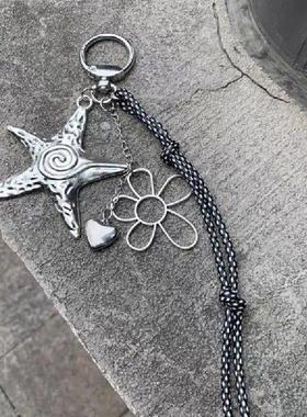 448E Star Bag Ornament Flower Heart Rope Keychain Creative