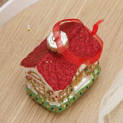 Christmas House Tree Hanging Ornaments Glass Decorations for