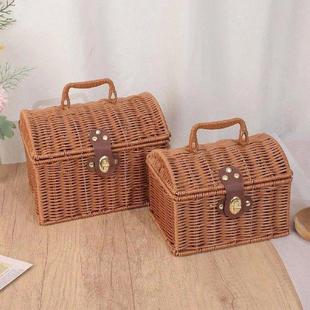 Basket Rustic with Multifunctional Vintage Lid Storage