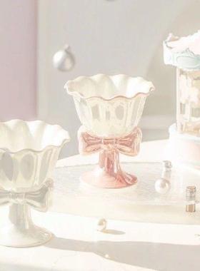 180ml Bowknot Ceramic Ice Cream Cup Exquisite Dessert Cup