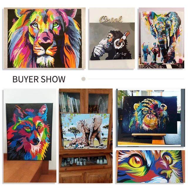 DIY Painting By Numbers Paint Kit Village Landscape Drawing