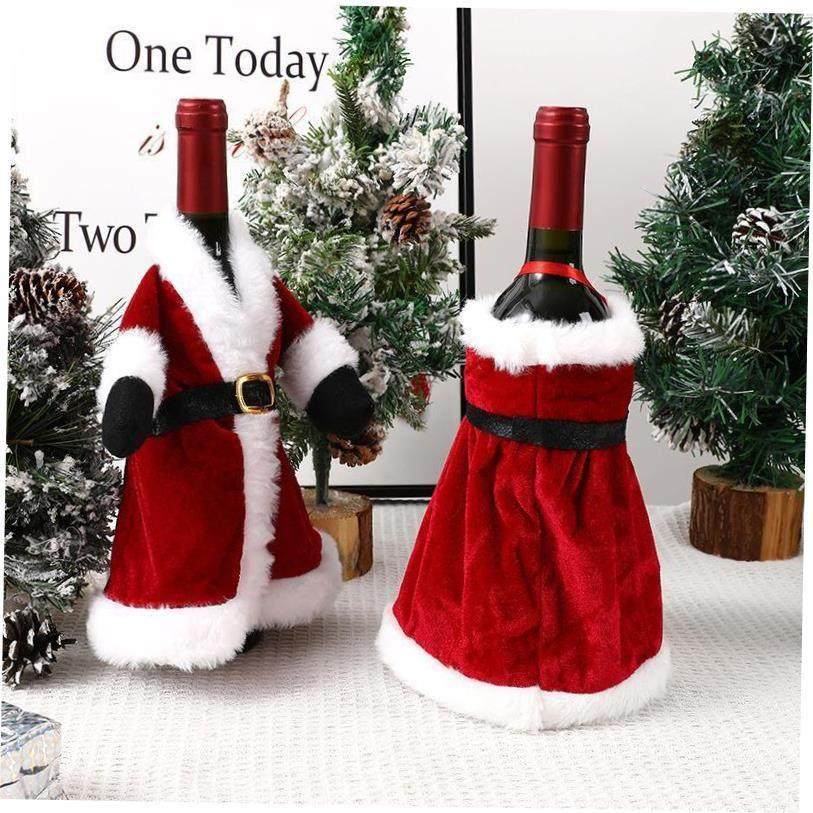 Christmas Red wine dress dress Wine bottle cover decoration