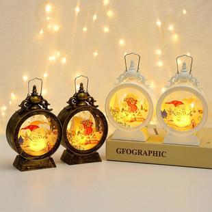 Snowman Night Light Christmas Layout Man Scene Props Old