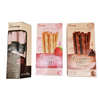 进口乐卡斯巧克力味草莓味夹心威化饼干儿童健康早餐休闲解馋零食