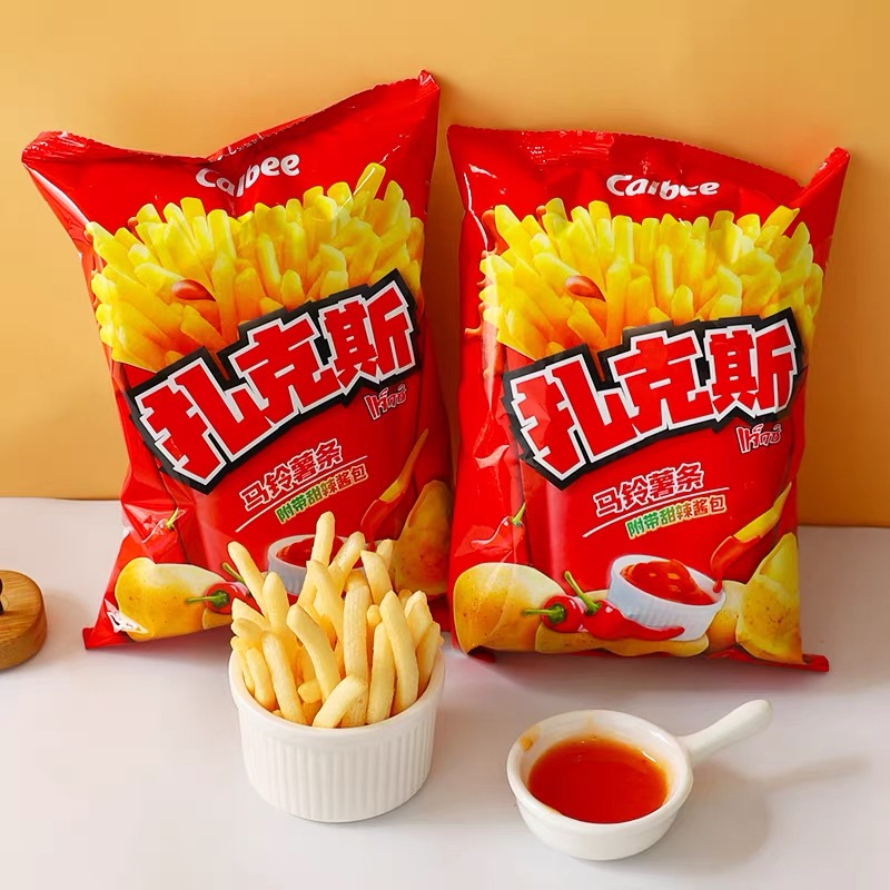 临期泰国进口 Calbee卡乐比蘸酱马玲薯条73g扎克斯牌休闲零食品