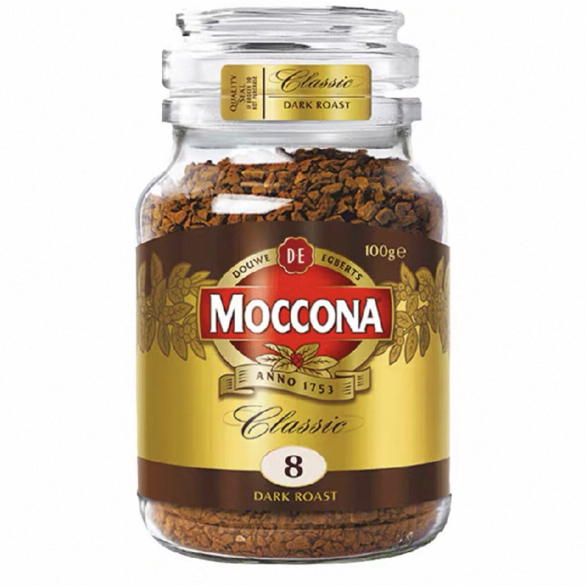 Moccona/摩可纳荷兰进口深度8号黑咖啡冻干咖啡粉速溶咖啡美式