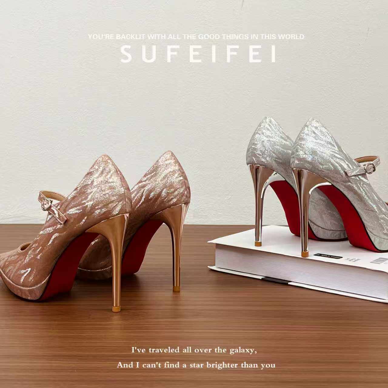 【防水台跟高11cm】羊皮版~苏妃妃红底鞋小个子尖头超高跟鞋细跟