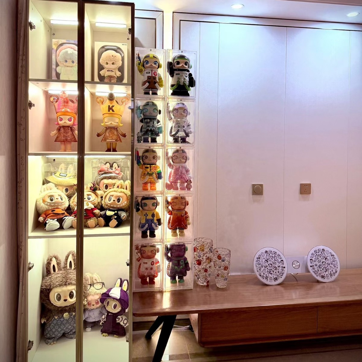 简约手办展示柜玻璃门书柜模型储物柜客厅家用玩具陈列柜组合书柜