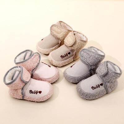 冬款婴儿学步鞋0至1岁棉鞋保暖加绒雪地靴 学前鞋防掉可爱