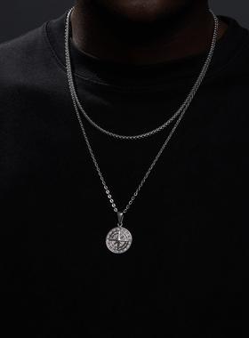 Necklaces for Men Sailing Travel Compass Pendant Stainless