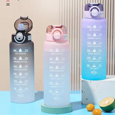 1 Liter Motivational Water Bottle Noozle with Time Marker L