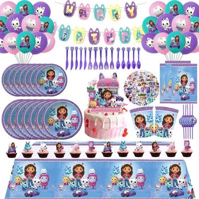 Gabby Dollhouse Birthday Party Decorations Disposable Tablew