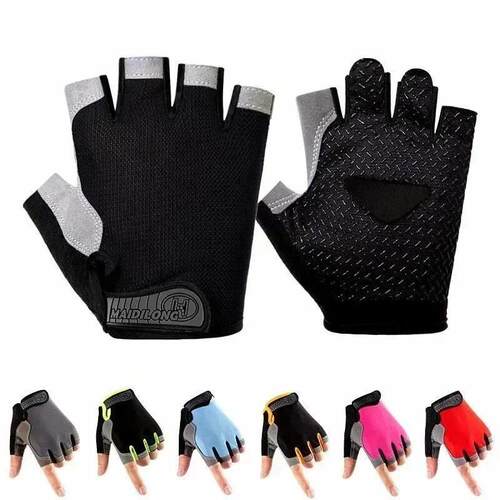 Fingerless Gym Training Gloves for Men Women Cycling Gloves