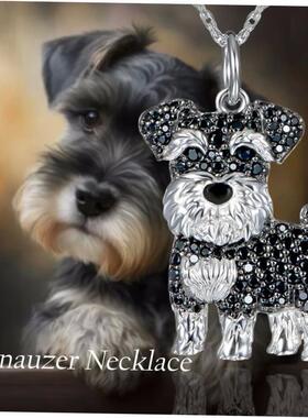 Exquisite and Cute Schnauzer Dog Pendant Necklace for Women