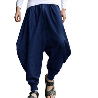Men Harem Pants Cotton Linen Loose Baggy Trouser Gypsy Pants