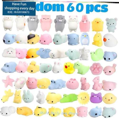 60 PcS SquiShieS Mochi AniMA SquiShy ToyS for KidS PArTy捏捏