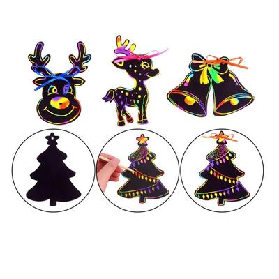 24pcs Magic Color Scratch Card Christmas Tree Orname圣诞刮卡