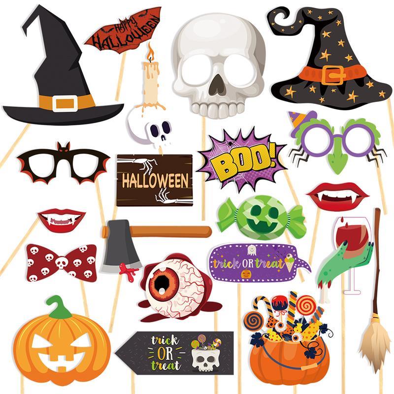 20pcs Halloween Photo Booth Props Funny Glasses Pumpkin