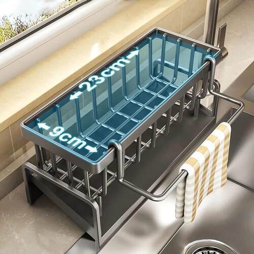 Kitchen Sink Drain Rack Organizer ABS Plastic Self-draining