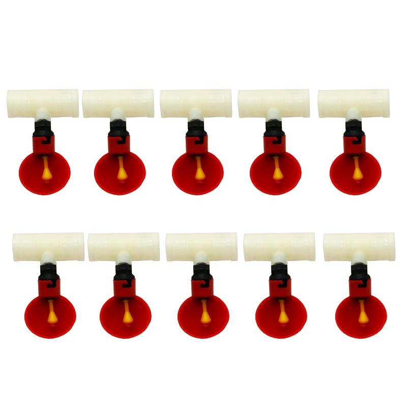 10 Pcs Automatic Quail Drinker Chicken Waterer Bowl Straight