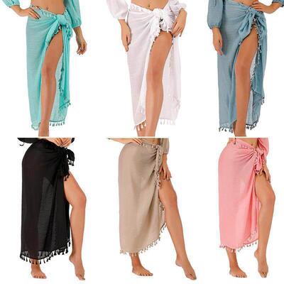 Women Swimsuit Coverups Long Bikini Wraps 沙滩巾围裙半身裙
