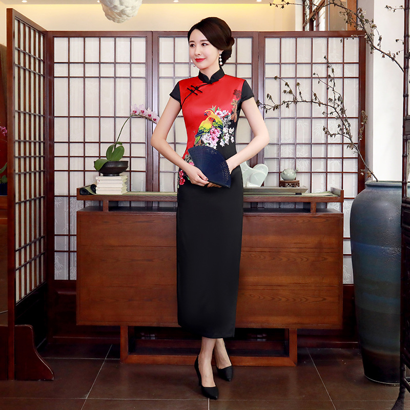 一件代发新款绸缎旗袍改