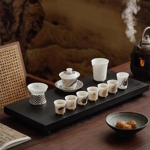 家用简约轻奢高档办公室陶瓷泡茶壶茶杯 渡景美好起源功夫茶具套装