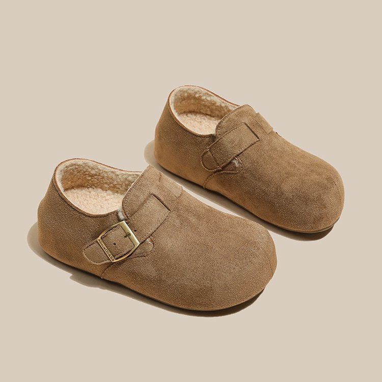 复古全包勃肯鞋女2025冬季新款增高加绒保暖雪地棉鞋博肯毛毛单鞋