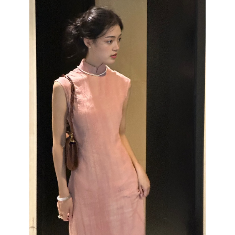 粉色晕染国风改良修身新