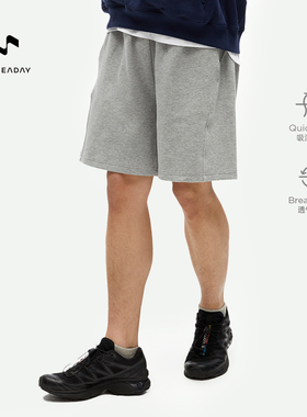 ALLREADAY新奇天毛圈短卫裤城市户外运动休闲抽绳针织短裤运动裤