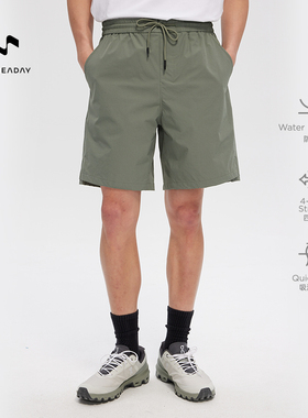 【优选】ALLREADAY新奇天速干短裤城市户外双线格轻量休闲防水
