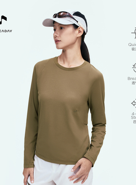 ALLREADAY新奇天 运动速干衣女户外徒步登山运动长袖速干T恤秋冬