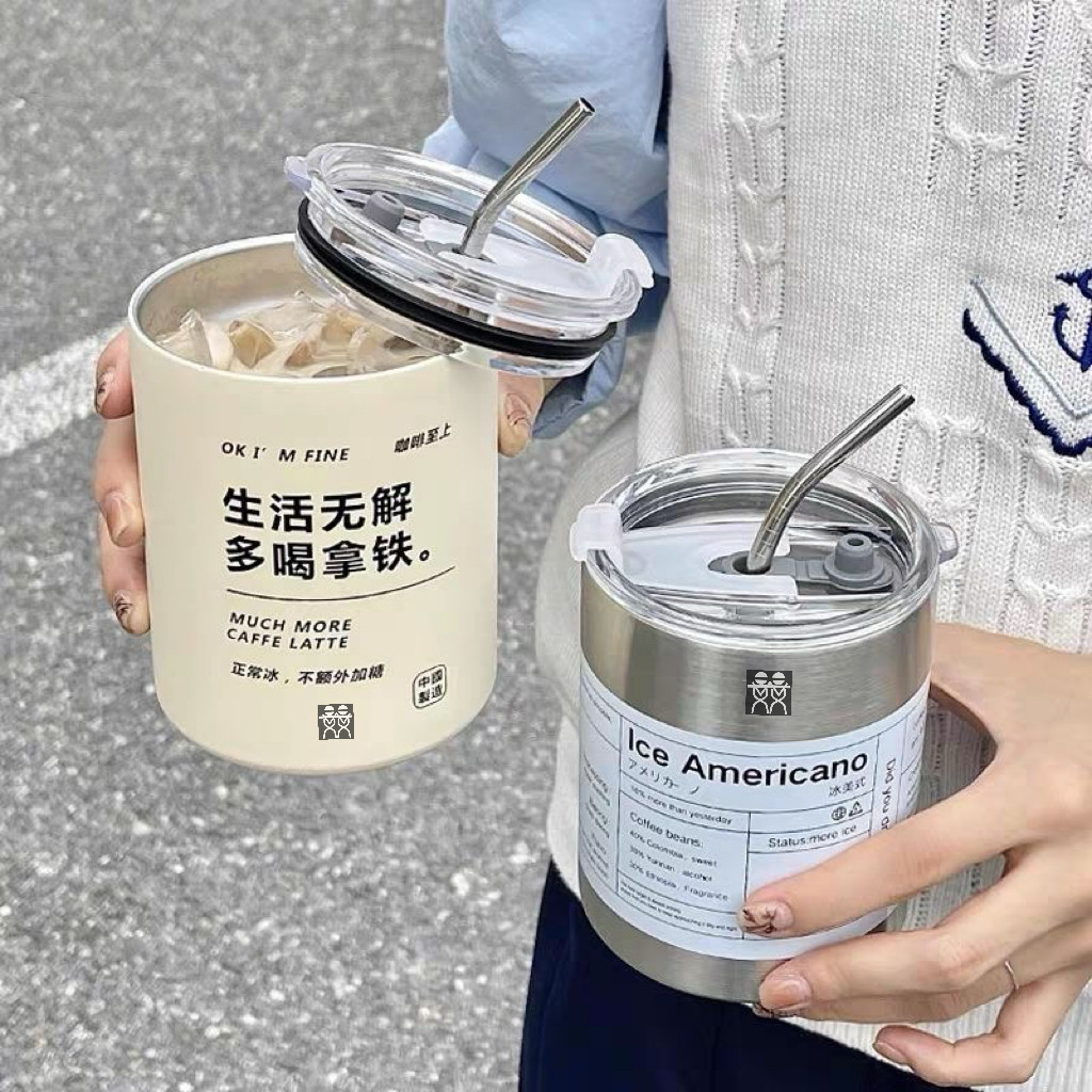 德国DOUBLEDELI高颜值ins保温杯美式咖啡杯不锈钢随手便携随行杯