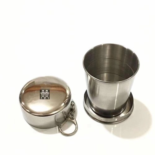 德国DOUBLEDELI304不锈钢伸缩杯子便携折叠杯酒杯随身户外折叠杯