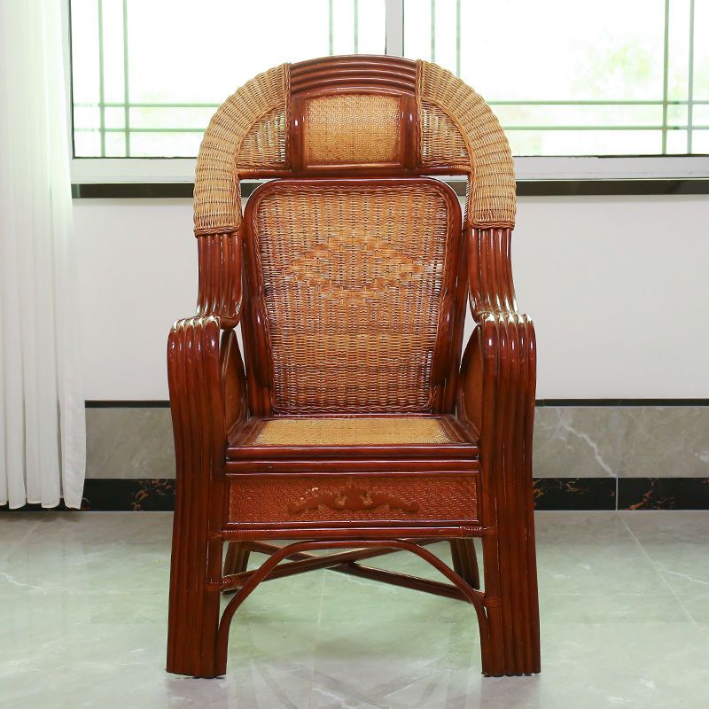 护腰藤椅太师椅天然家用办公休闲纯手工藤编老人高靠背真藤腾椅子