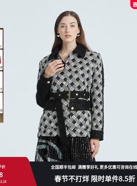 RARE威雅女装秋冬双拼面料女士夹克外套 RR2236160004