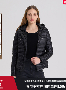 RARE威雅女装 秋冬黑色保暖轻薄羽绒服外套RR2246130118