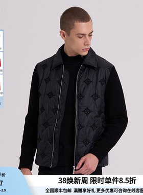 RARE威雅男装秋冬舒适休闲黑色立翻领保暖外套拼雪尼尔袖男棉服