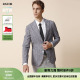 西服 条纹丝麻混纺休闲正装 RARE威雅男装 奥莱春秋男士