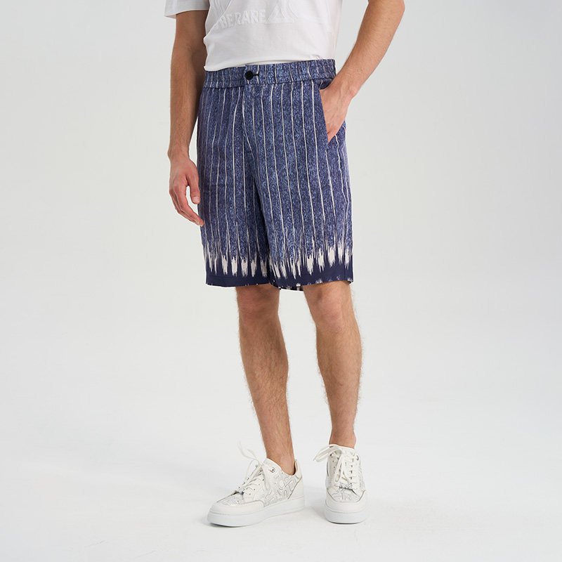 RARE威雅男裤夏季 蓝白竖条晕染印花套装 蓝色男士短裤,男装,短裤,淘宝优惠券,粉丝福利购,淘宝优惠卷