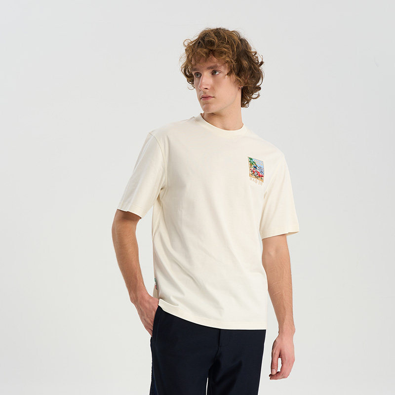 RARE威雅男装夏季男士白色简约款T恤方形绣花标圆领短袖,男装,T恤,淘宝优惠券,粉丝福利购,淘宝优惠卷