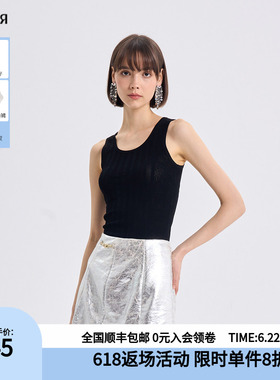 RARE威雅女装2026夏季新款针织外套时尚户外百搭女士黑色毛开衫
