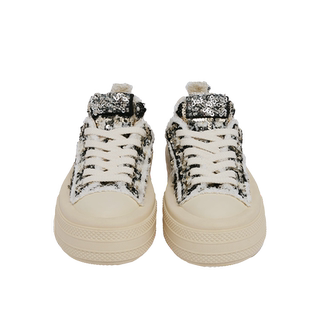 FORESHADOW厚底鞋2025新款女潮牌百搭休闲夜幕繁星平板帆布鞋