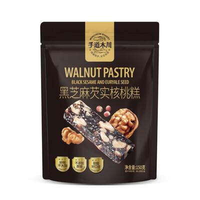 芝手道木川黑麻芡实立核桃糕510gRLD袋装血糯米独分享装休闲零食
